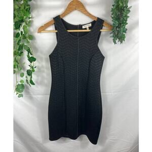 monteau faux leather knit sheath dress